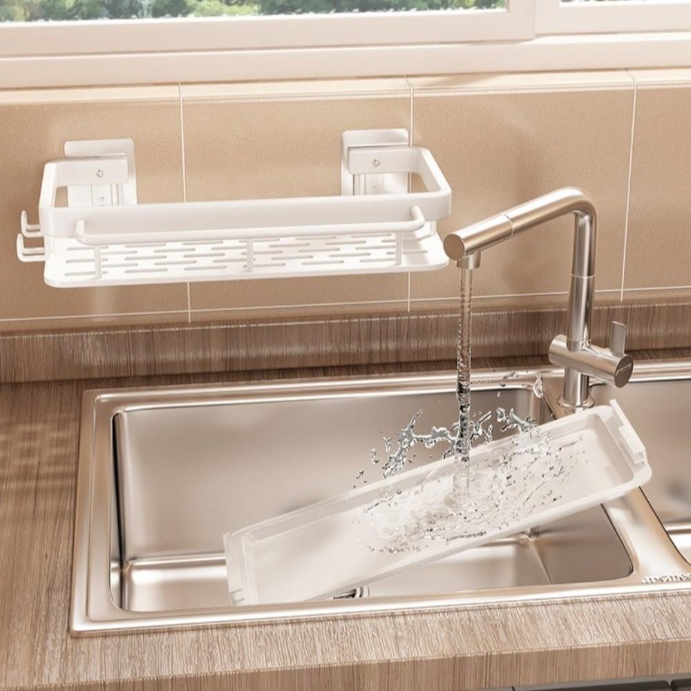 Aluminum Dishware Drain Rack Dustproof Wall Mounted Rack Storage Organizer Household Organization