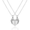 Magnetic Love Necklace Set: Black & White Wishing Stones for Couples