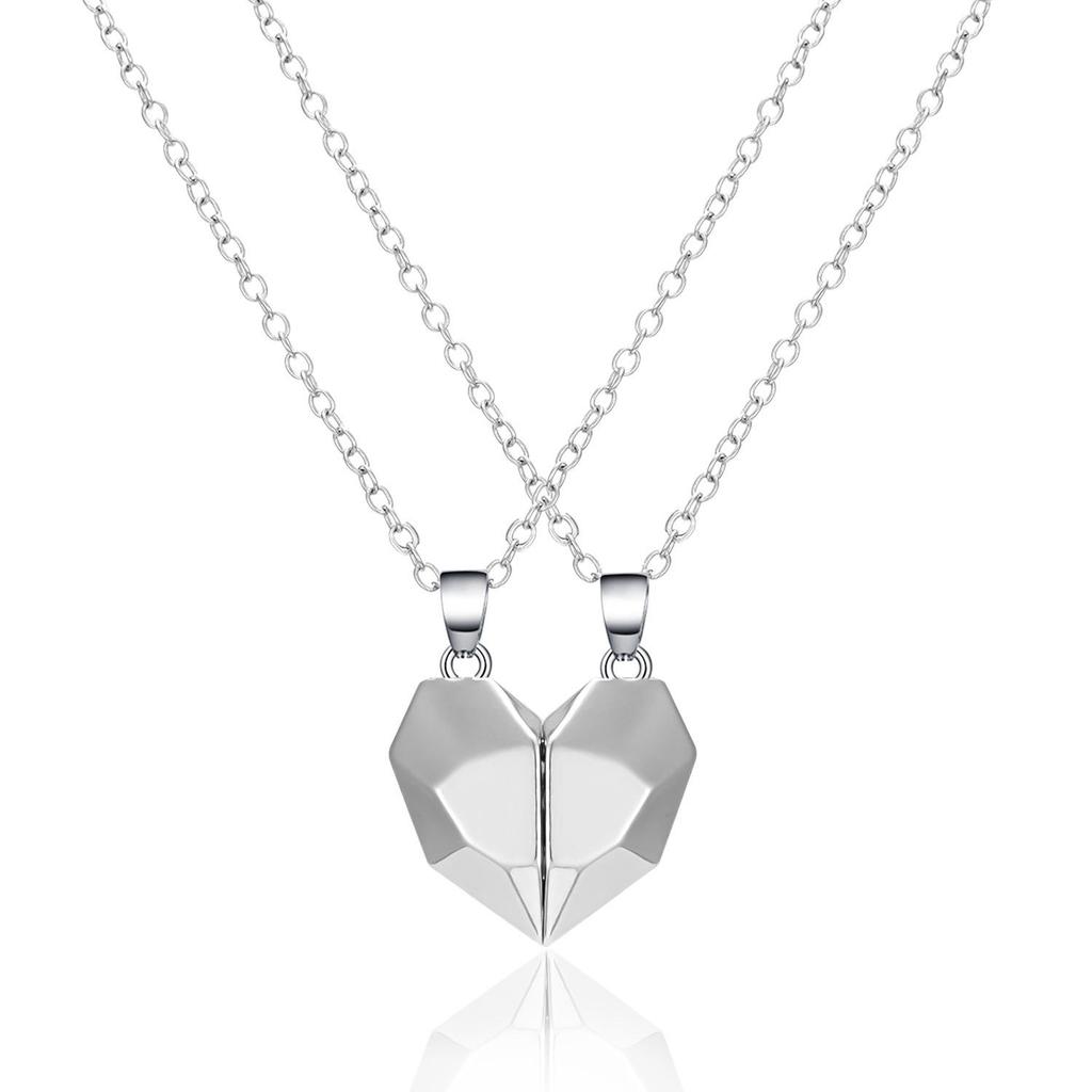 Magnetic Love Necklace Set: Black & White Wishing Stones for Couples