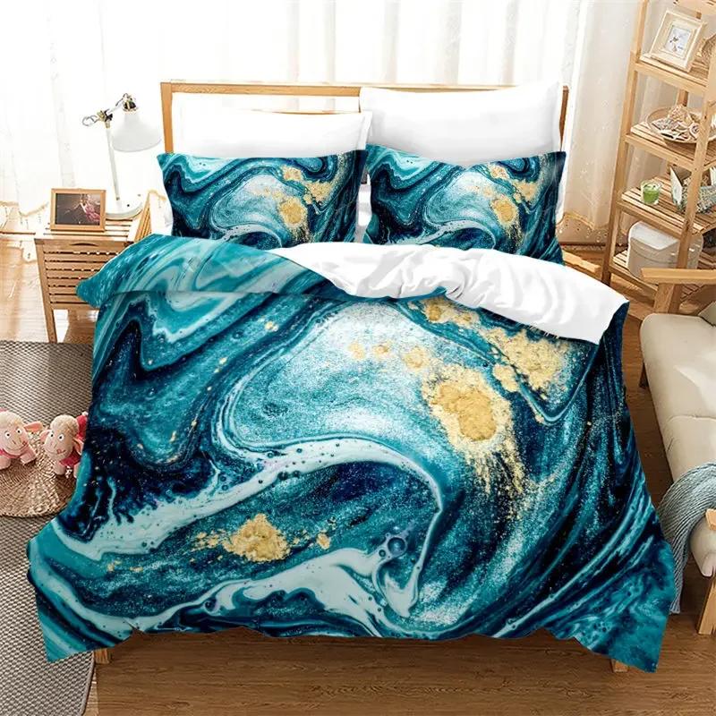 Marble Duvet Cover Set Queen Twin King Modern Abstract Bedding Set Geometric Pattern Comforter Cover For Kids Teens Girls Room