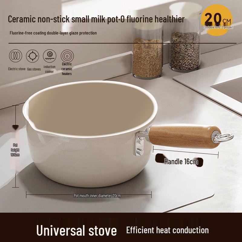 

Антипригарна керамічна каструля для молока та локшини - Маленька каструля на одну порцію для дитячого харчування та іншого Milk Pan