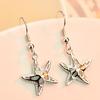 White Orbo Starfish Earrings Women's Fashion Simple Versatile Pendant