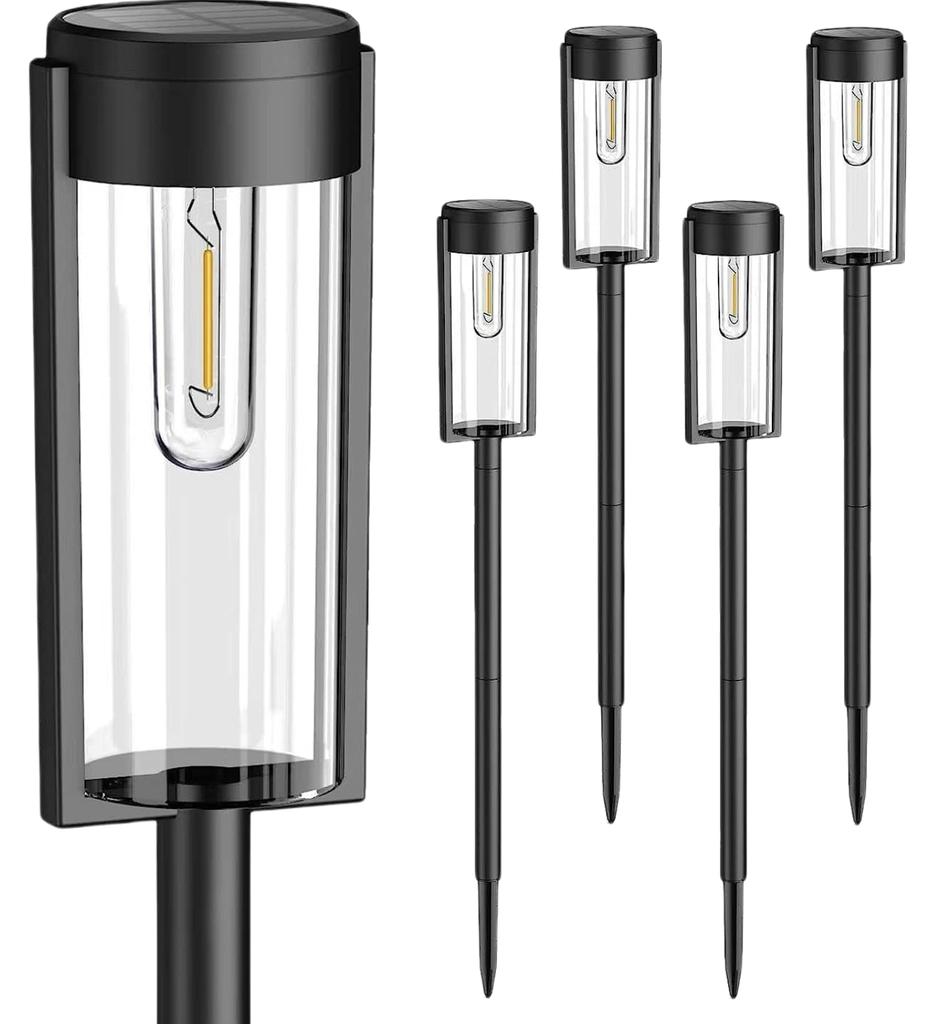 Outdoor Solar Pathway Light 2/4Pack Solar Garden Lights Waterproof Auto On/Off Landscape Lighting for Patio Lawn Pathway Walkway