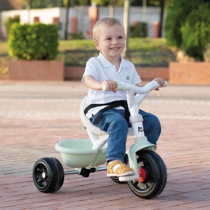 SMOBY - Tricycle Be Fun Confort - Evolutif 3 En 1 - Poignée Parentale Réglable Sur 3 Hauteurs - Siège Réglable - Dès 10 Mois