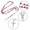 Crossed Wood Necklace Pendant for Men Woman Wooden Beads Carved Long Rosary Catholic Necklaces Male Rose Sutra Jewelry