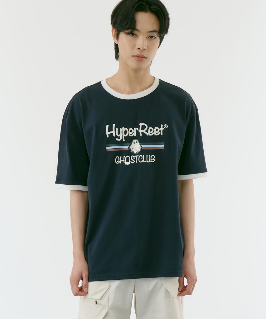 HYPERREET Cool Cotton Ringer Short Sleeve T-Shirt [Navy]_Hf2Ts070