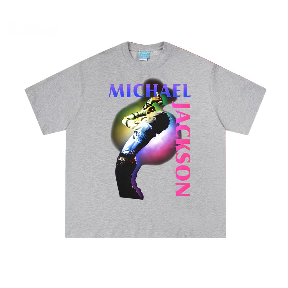 Michael Jackson Color Spotlight Black Tee Summer Hip HopTee-shirt Sleeve Korean 100%Cotton High Quality Clothing Female/Male summer Tops Band T-shirt