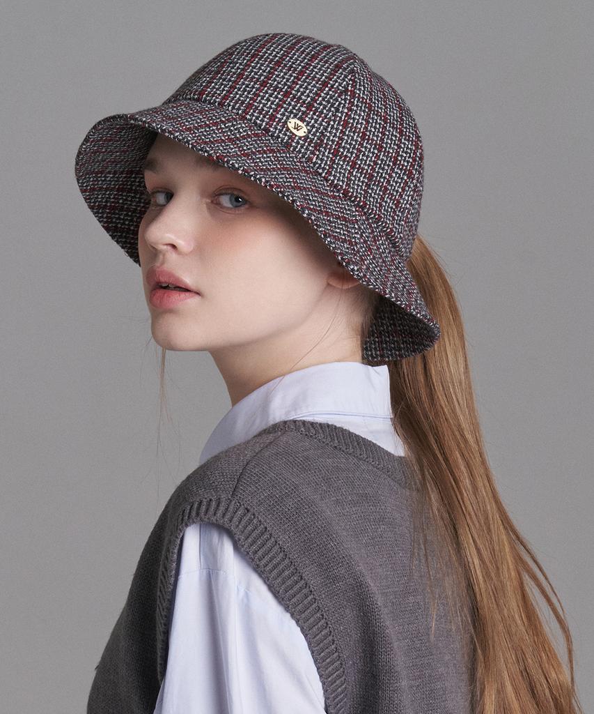 Hwaiteusaenjeu Checked Wool Bonnet Hat Lanelli (4 Colors)