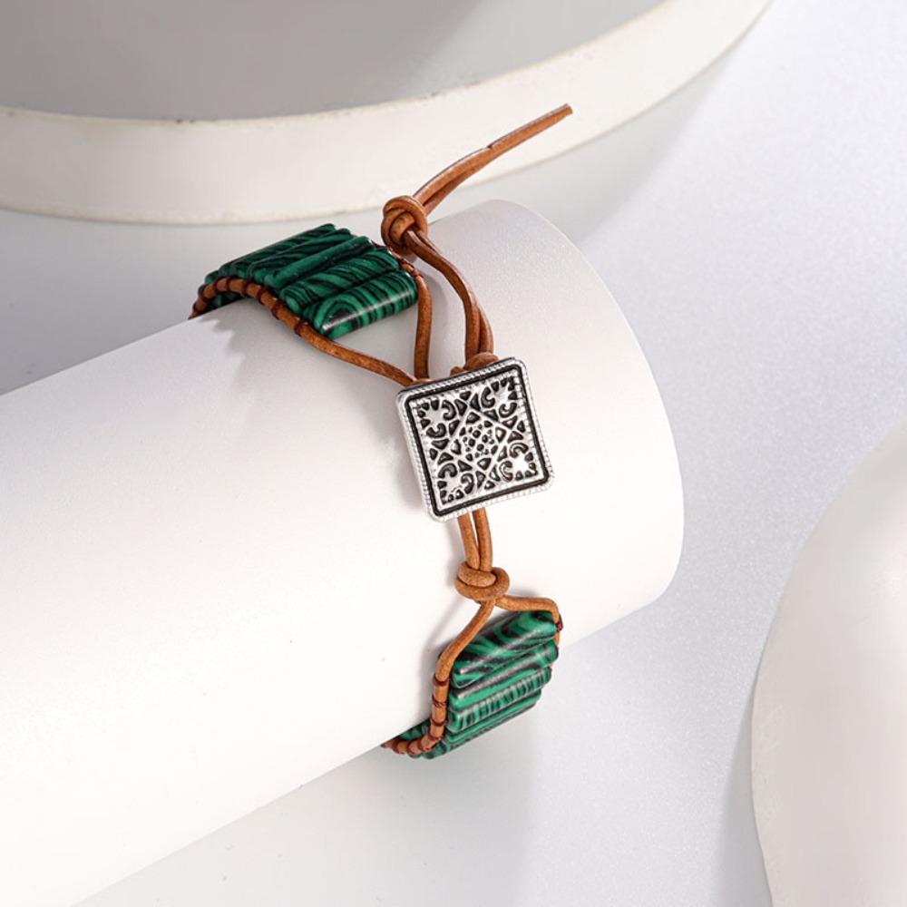 Hand Jewelry Rainbow Stone Bracelet Colorful Bohemian Style Bangle Beads Braided Bracelets  Women