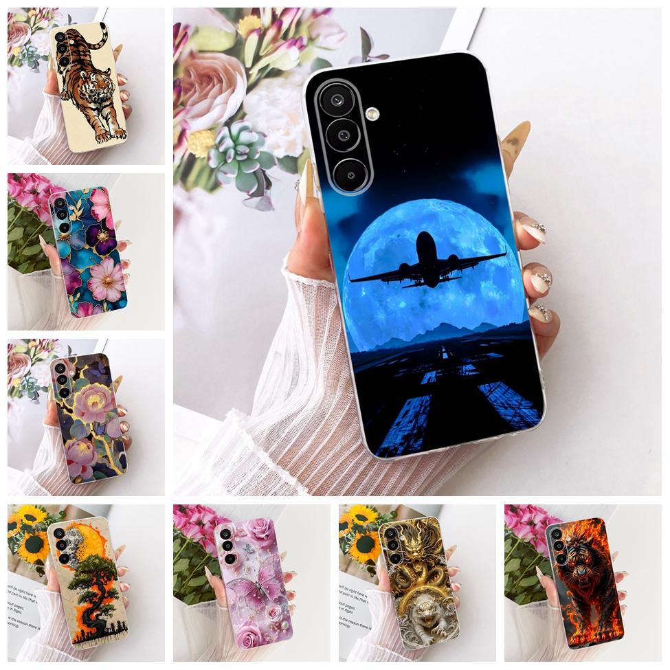Clear Cover For Samsung F16 5G Case SM-E166P Cute Cat Fashion Butterfly Funny Painted Casing For Samsung Galaxy M16 5G SM-M166P