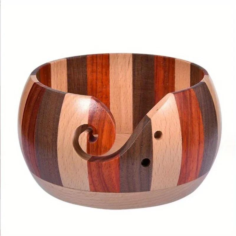 Wooden Yarn Bowl Crochet Organizer Storage Holder Non Slip Eco-friendly New Handmade DIY for Knitting Crochet Skeins.