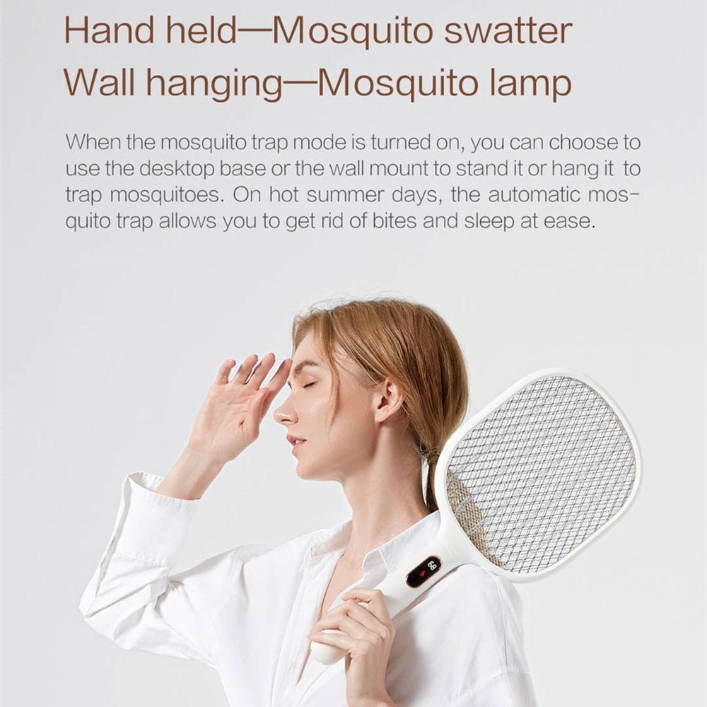 

XIAOMIYOUPIN QUALITELL S1 Digital Display Bug Zapper Lamp Electric Fly Mosquito Swatter Racket White