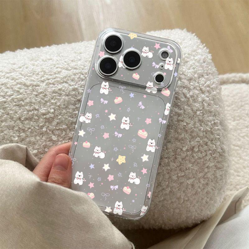 Space Shell Bow Puppy Case for Apple 17 Pro Max/16/15/14/13 Pro - Transparent & Drop-Proof