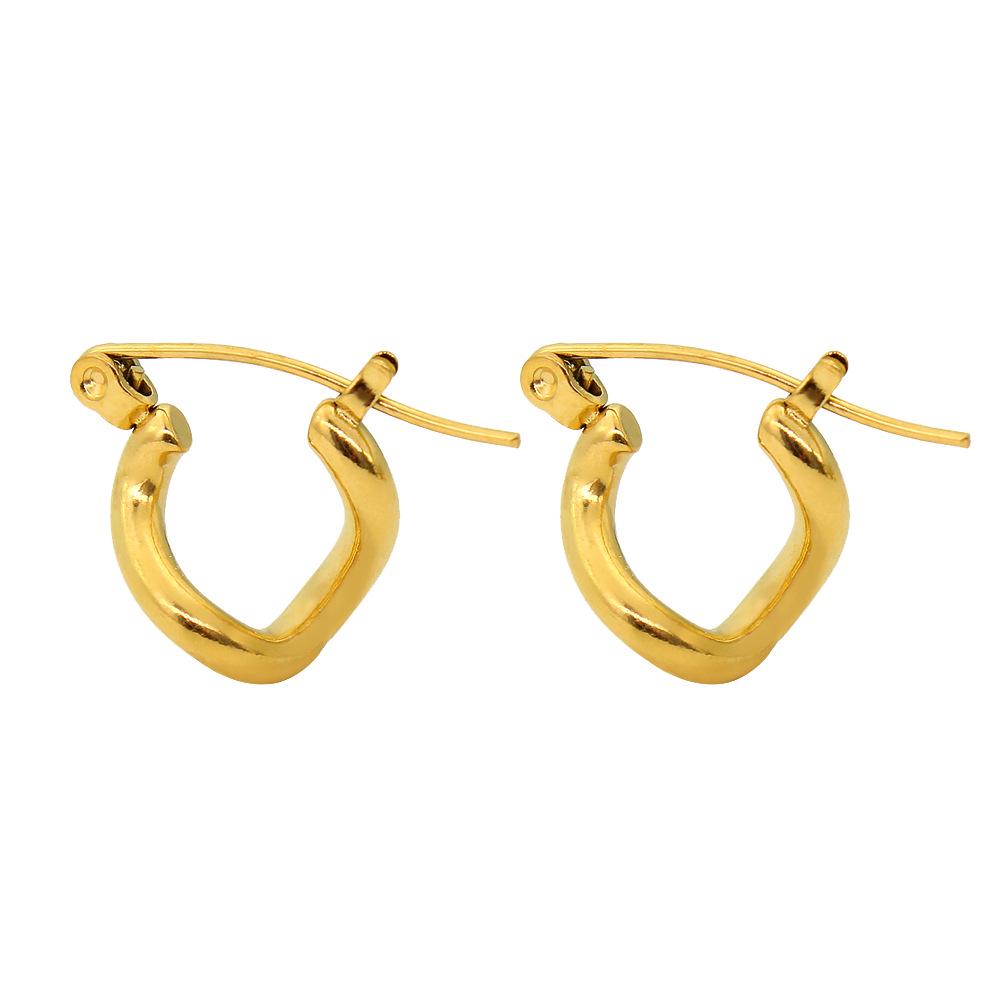 18K Gold-Plated Geometric Twist Earrings with Zircon Studs