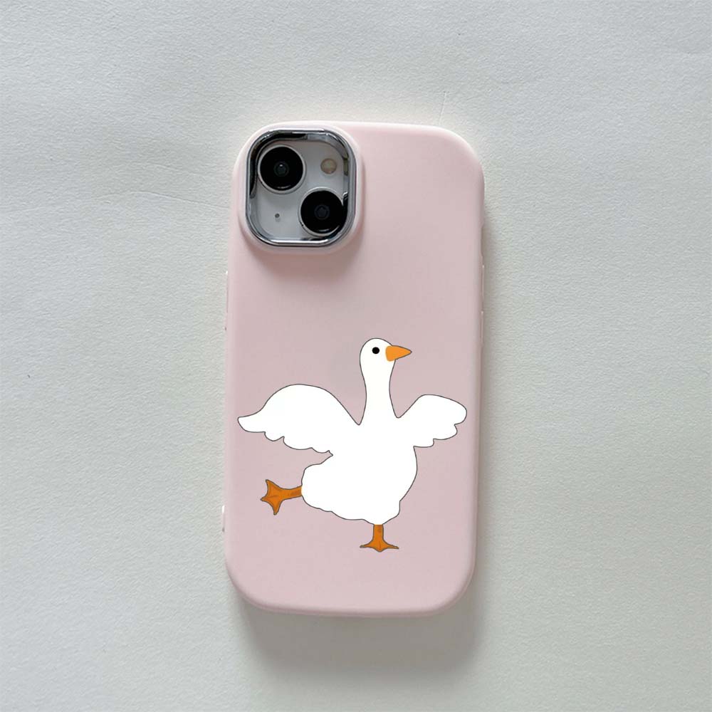 N11 DUCK DUCK Soft Back Cover for iPhone 15 14 13 Pro Max Samsung S23 A14 A12 Xiaomi Poco F5 Redmi 9C Huawei Honor Plating Frame Camera Protector Case