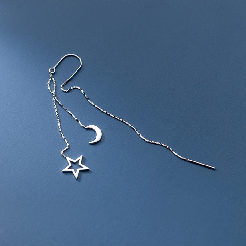 New Fashion Korean Hanging Earrings For Women Luxurious Chain Tassel Drop Earrings Retro  Color Star Moon Jewelry Gift