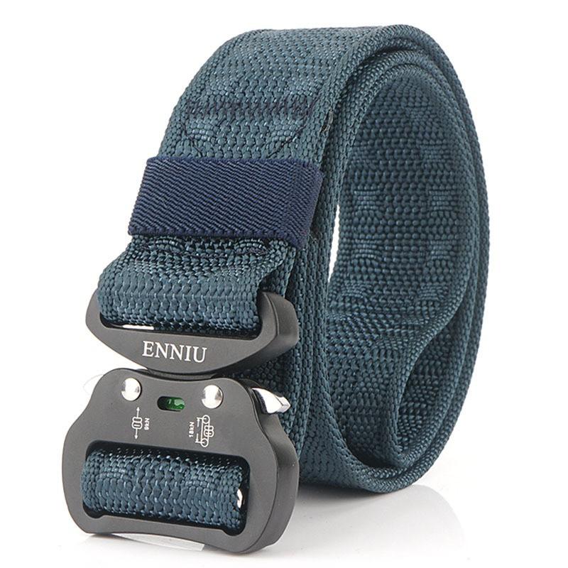 

3.8cm Nylon Belt Men s Cobra Quick-Release Aluminum Alloy Buckle 125cm королівський синій колір