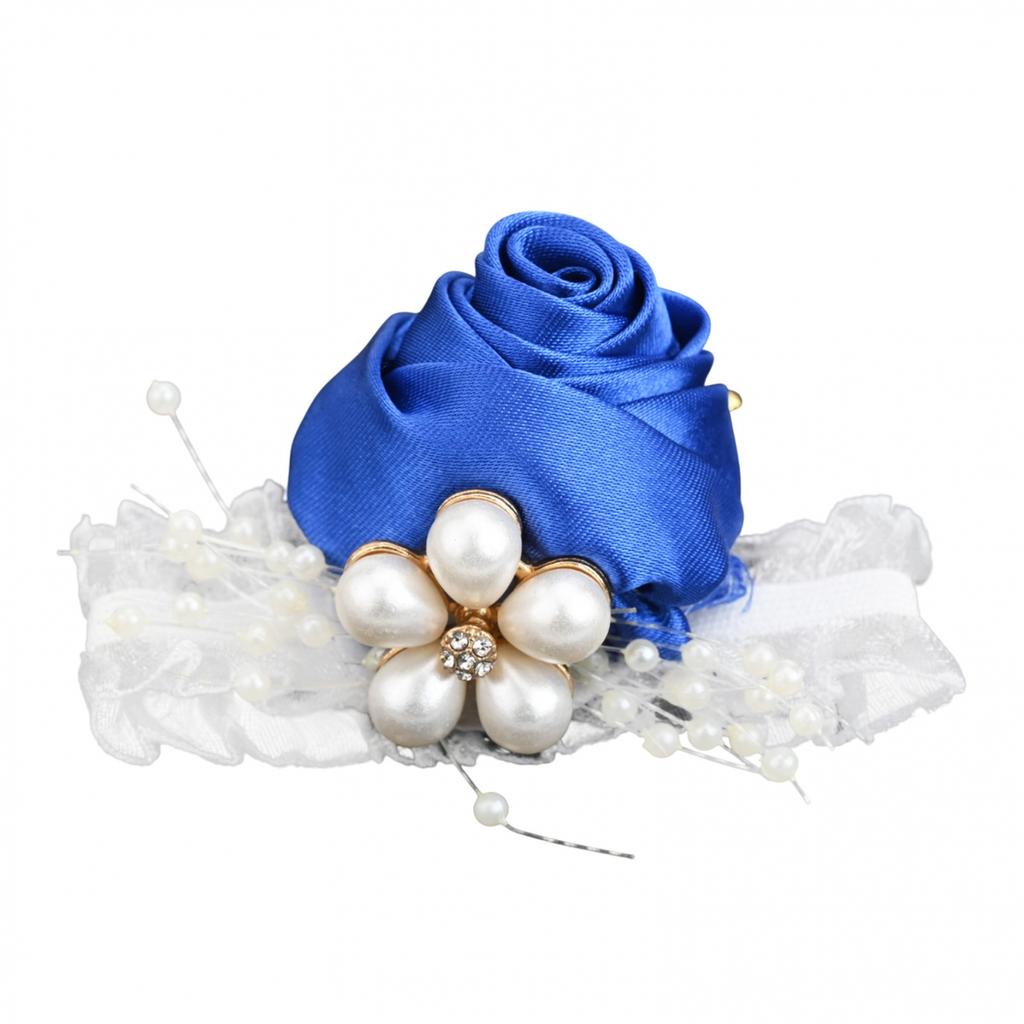 Delicate Silk Wrist Corsage Bracelet with Pearl Beads for Wedding Prom