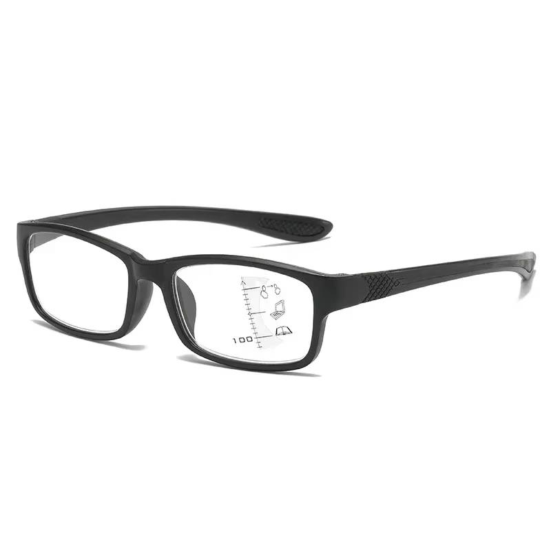 Neue Multifokale Lesebrille Herren Damen Sport Anti-Blaulicht Brille TR90 Fassung Alterssichtigkeit Brille Nah und Fern 0 bis +4.0