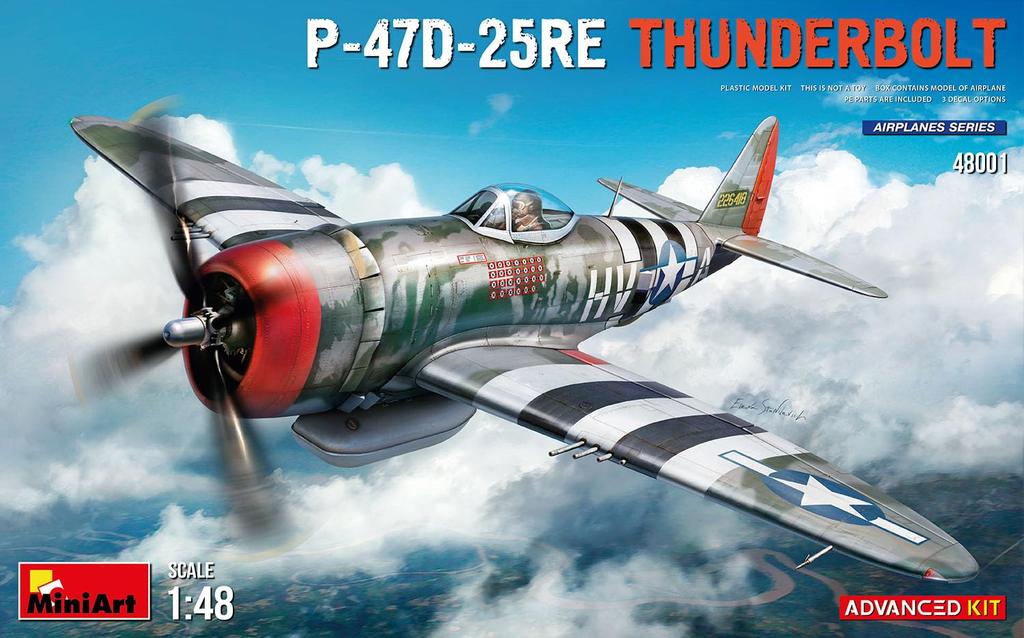 MiniArt WWII US Army Thunderbolt Advanced Kit Plastic Model MA48001 1/48 P-47D-25RE