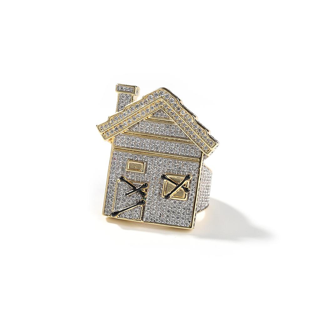 Personality Trend Niche House Zircon Ring Trendy Brand Hot-selling New Men's Shiny Ring