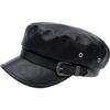 Large Belt Buckle Painter Hat Flat Top Sailor Visor Hat Classic Beret Hat