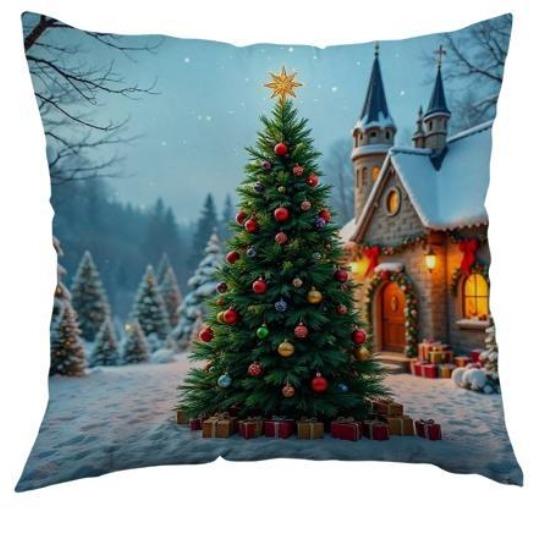 Funda de Almohada Poliéster Funda de Cojín Sofá Decorativa Funda de Almohada Nórdica Simple Moderna Vacaciones de Navidad