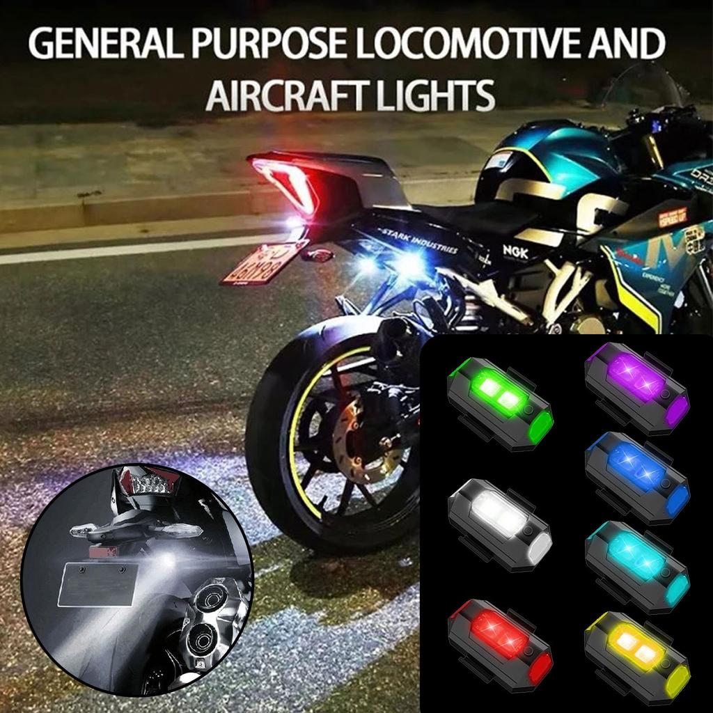 7 Colors LED Aircraft Strobe Lights Charging Flash Lamp Motorcycle USB Charging Lamp Accessories