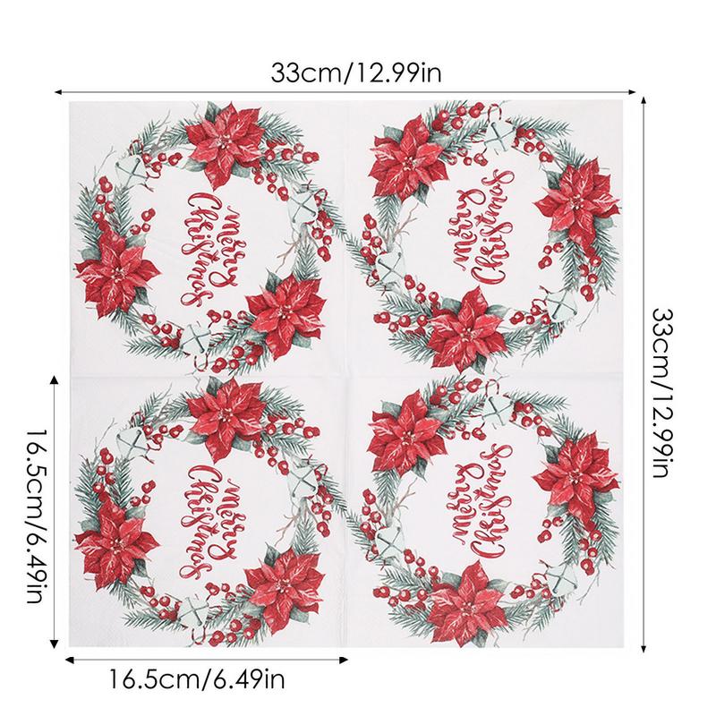 Christmas Printed Napkins Christmas Theme Printing Paper Towel Square Christmas Design Tissue Paper For Christmas Theme Parties
