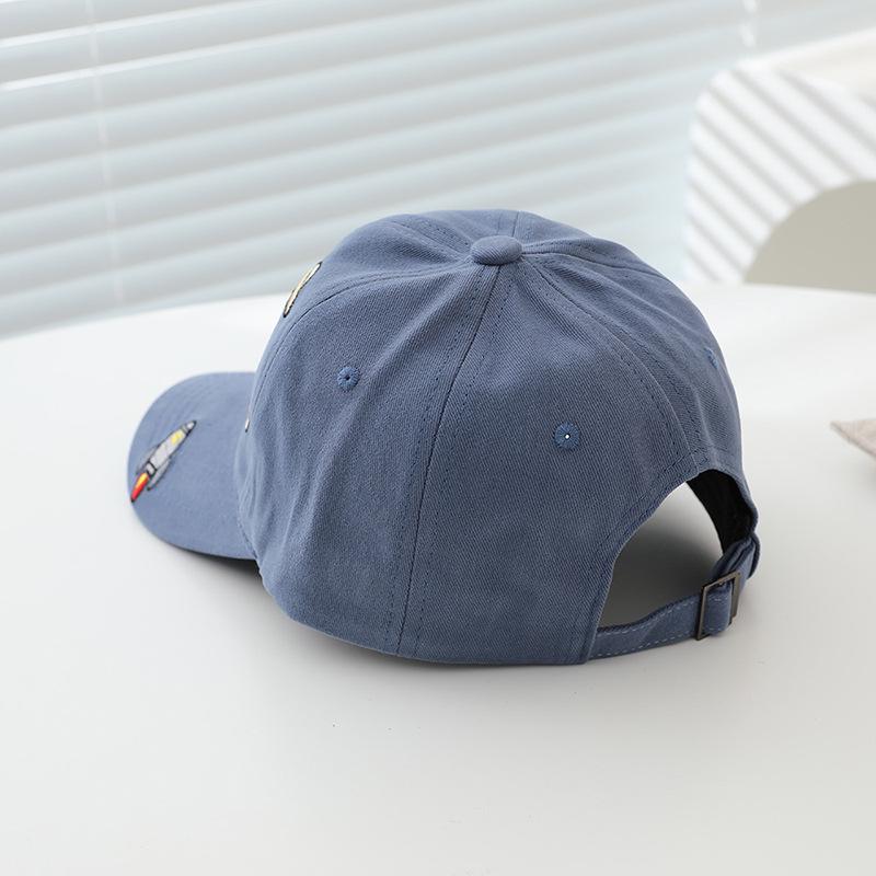 Children's Alien Embroidery Duckbill Cap - Spring/Autumn Korean Cartoon Style Hat for Boys and Girls