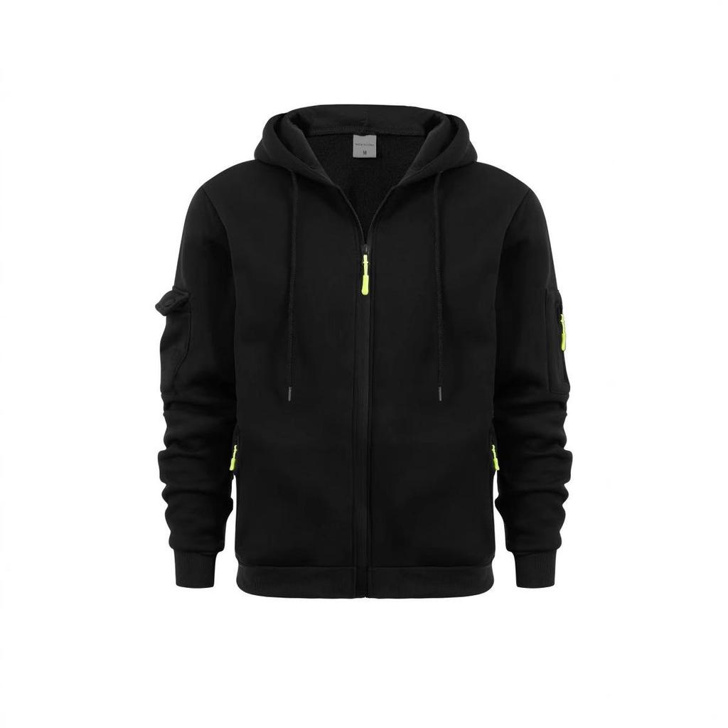 Men's Multi-Pocket Plus Size Cardigan Hoodie - Spring/Autumn Casual Sports Jacket