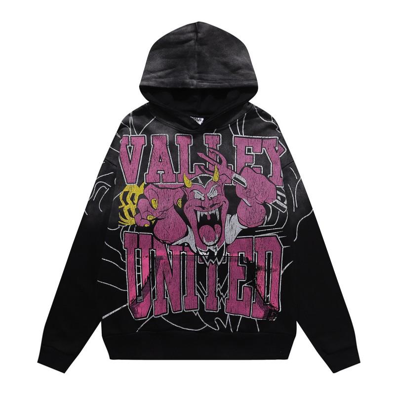 Premium Vintage Washed Cotton Hoodie Men Women Loose Fit Streetwear With Embroidered Letter Print Dual Pockets