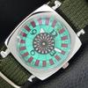 VINTAGE REFURBISHED HAND-WINDING ROULETTE SWISS MENS SEA GREEN WATCH A700936-5 R205a-a700936