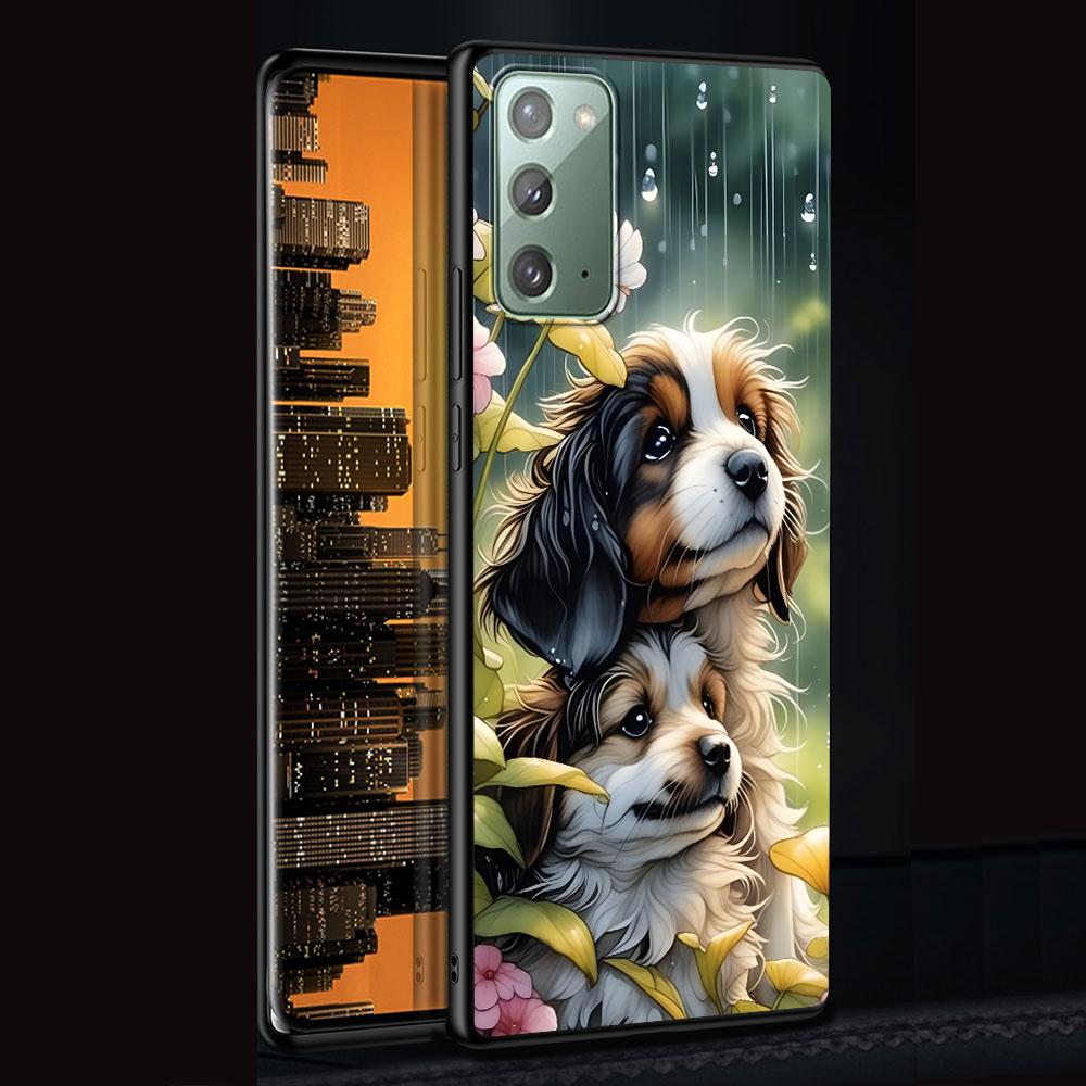 Cartoon Dogs Case for Samsung Galaxy Note 20 Ultra 8 10 Lite 9 TPU Phone Cover Note 10 Plus Black Soft Shell Funda Capa