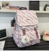 School bag high value letter back couple solid color casual simple light outdoor large capacity