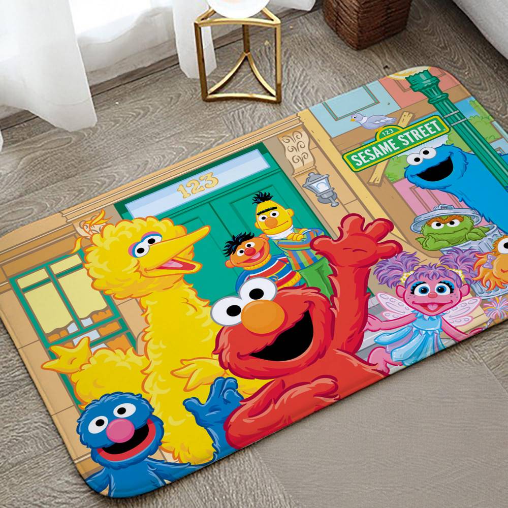 Cookies-ELMO-Sesame Street Carpet Bathroom Anti-slip Mat Home Decoration Mat Entrance Door Mat Scratch-resistant Door Mat