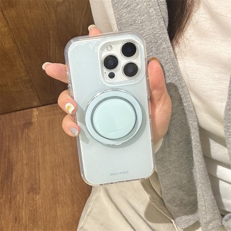 Fashion Macaron Cute Color Magnetic Phone Case For iPhone 16 Pro 15 14 17 Pro Max Back Cover with Stand Holder Cases for Magsafe