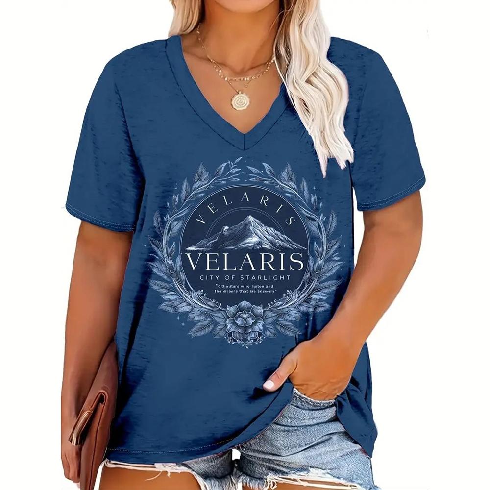 

Женские футболки Винтажная одежда с музыкальным принтом Футболки с коротким рукавом V-образным вырезом Повседневные топы с принтом гитары 5XL