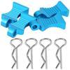 4pcs Aluminium Alloy RType Car Body Shell Clips Pin with Fixing Bracket for 1 10 RC Car(Blue )