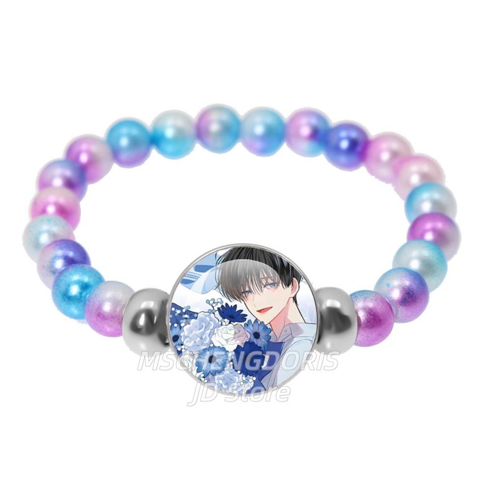 Tamon-kun Ima Docchi Anime Bracelet Fukuhara Tamon Anime Glass Cabochon Handmade Colorful Beads Bracelet Jewelry Charm Fans Gift