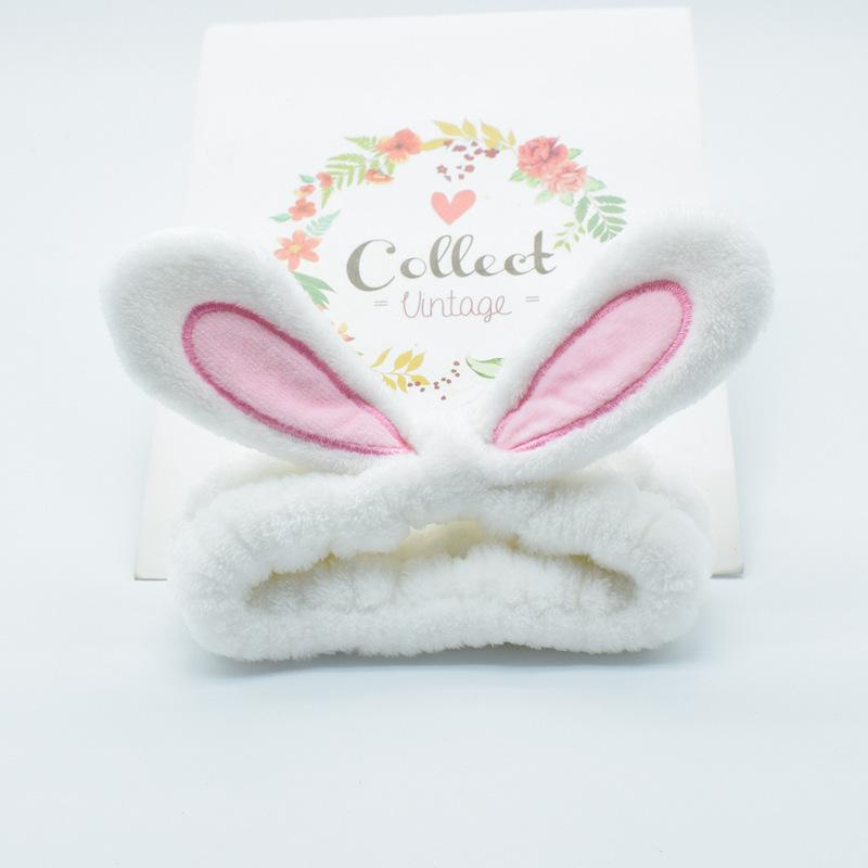 Cute Bunny Ears Women's Headband for Makeup Yoga Skincare Spa & Shower Soft & Funny for Washing Face
