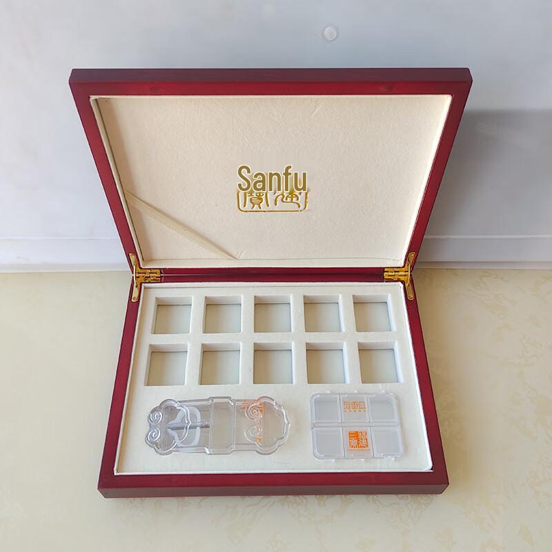 Деревянная подарочная коробка Pien Tze Huang с сумочкой (Вместимость 10 капсул)