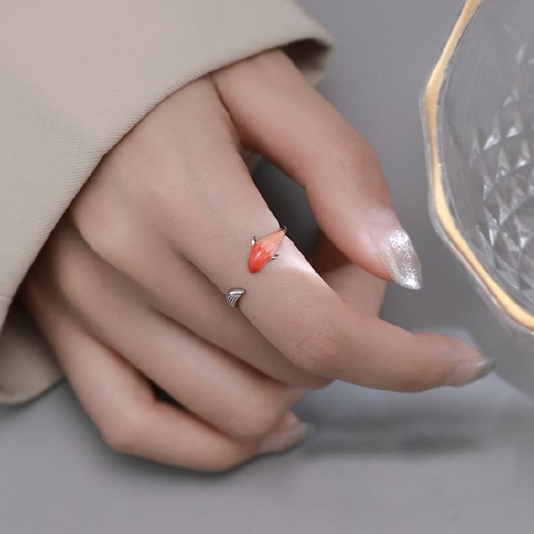 Gradient Lucky Carp Rings Kois Fish Open Rings for Trendsetters Unique Ornament