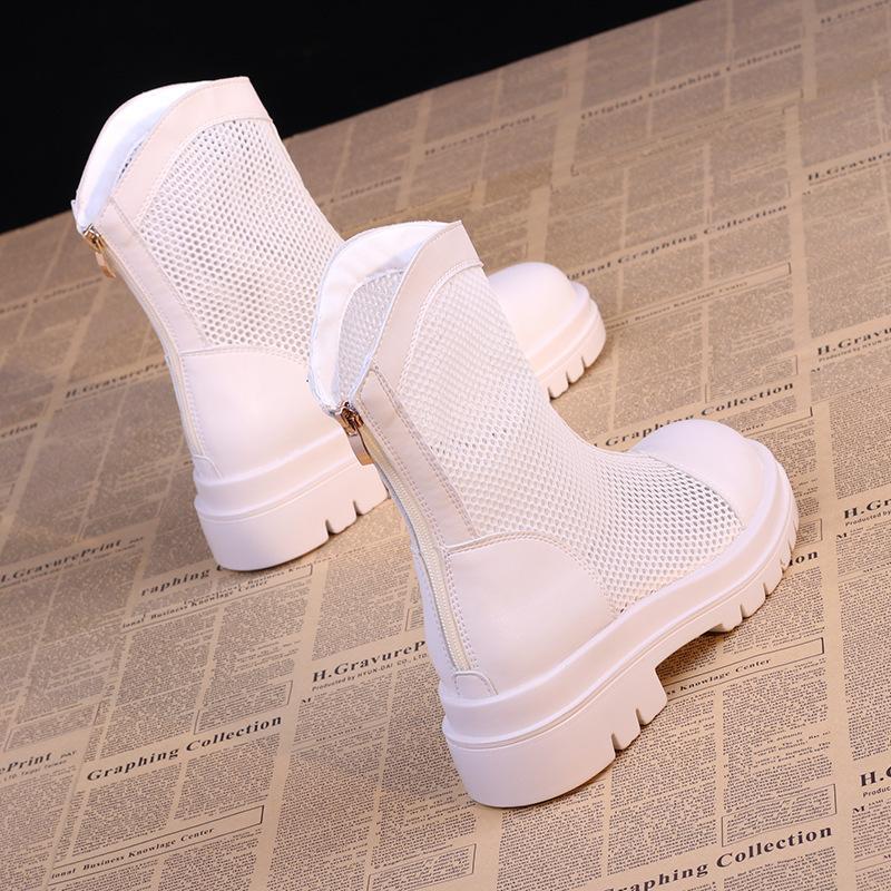 Cizme Martin respirabile pentru femei 2025 noi de primăvară și vară cizme scurte subțiri versatile casual cu talpă groasă plasă goale cizme cool