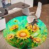 1PC sunflowers bees Office Round Area Rug, Under Office Chairs Bedroom Living Room Home Decor, Carpet for Office -1110104