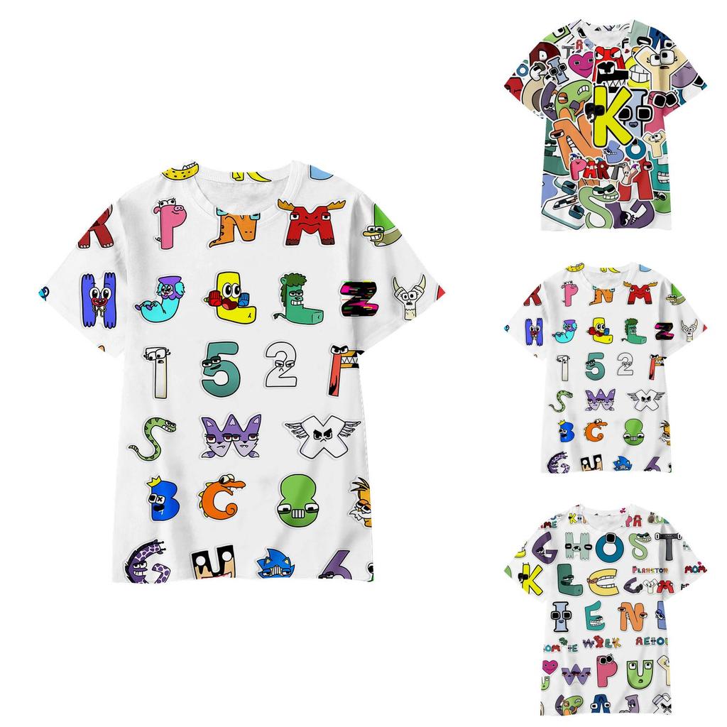 Alphabet Lore Unisex Freizeit-T-Shirt Cosplay-Oberteile Für Kinder