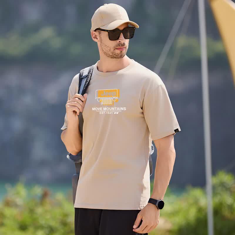 JEEP Men's Pure Cotton Breathable Casual T-Shirt