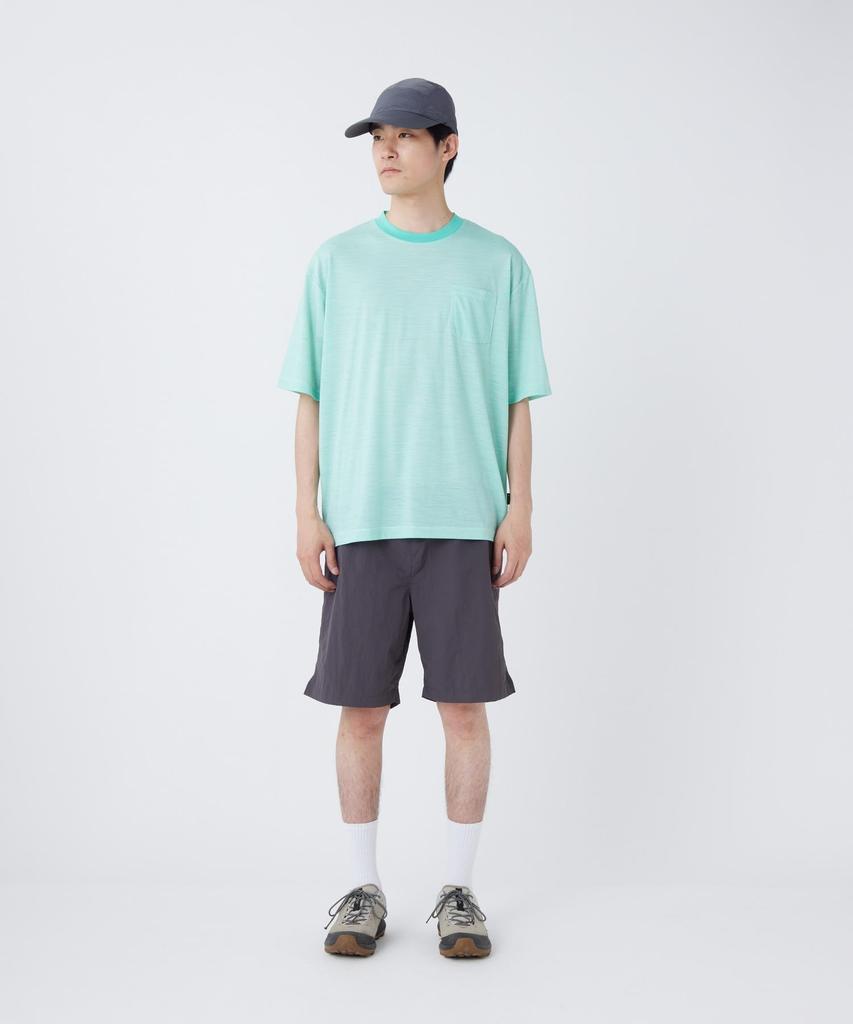 Summer Wool Stripe Short Sleeve LIGHT GREEN M [Snow Peak] T-Shirt CS-26SU009 T-shirt T-shirt Men's Women's
