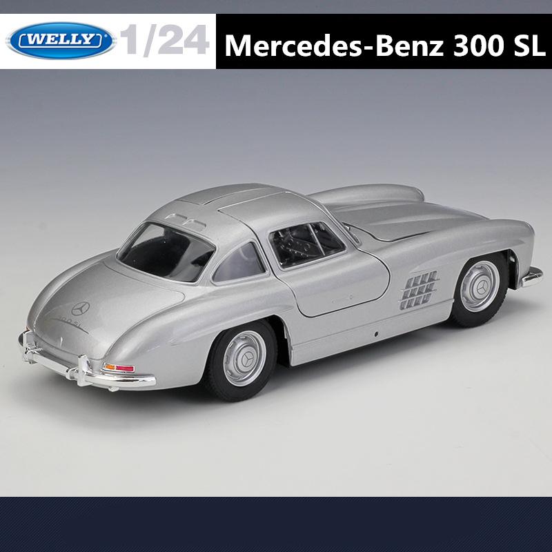 WELLY 1/24 Mercedes Benz 300SL Alloy Scale Model Car Model Diecast Metal Static Collection Children Toy Car Vehicles Gifts
