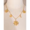 JINYOU 196 Summer Fine Chain Necklace Accessories 18K PVD Gold Plated Stainless Steel Sun Moon Pendant Necklace Jewelry